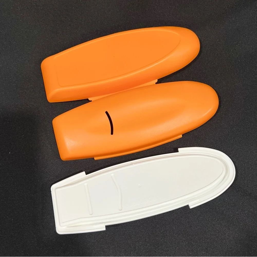 NWOT Tupperware Sleek Orange & White Pencil Case
